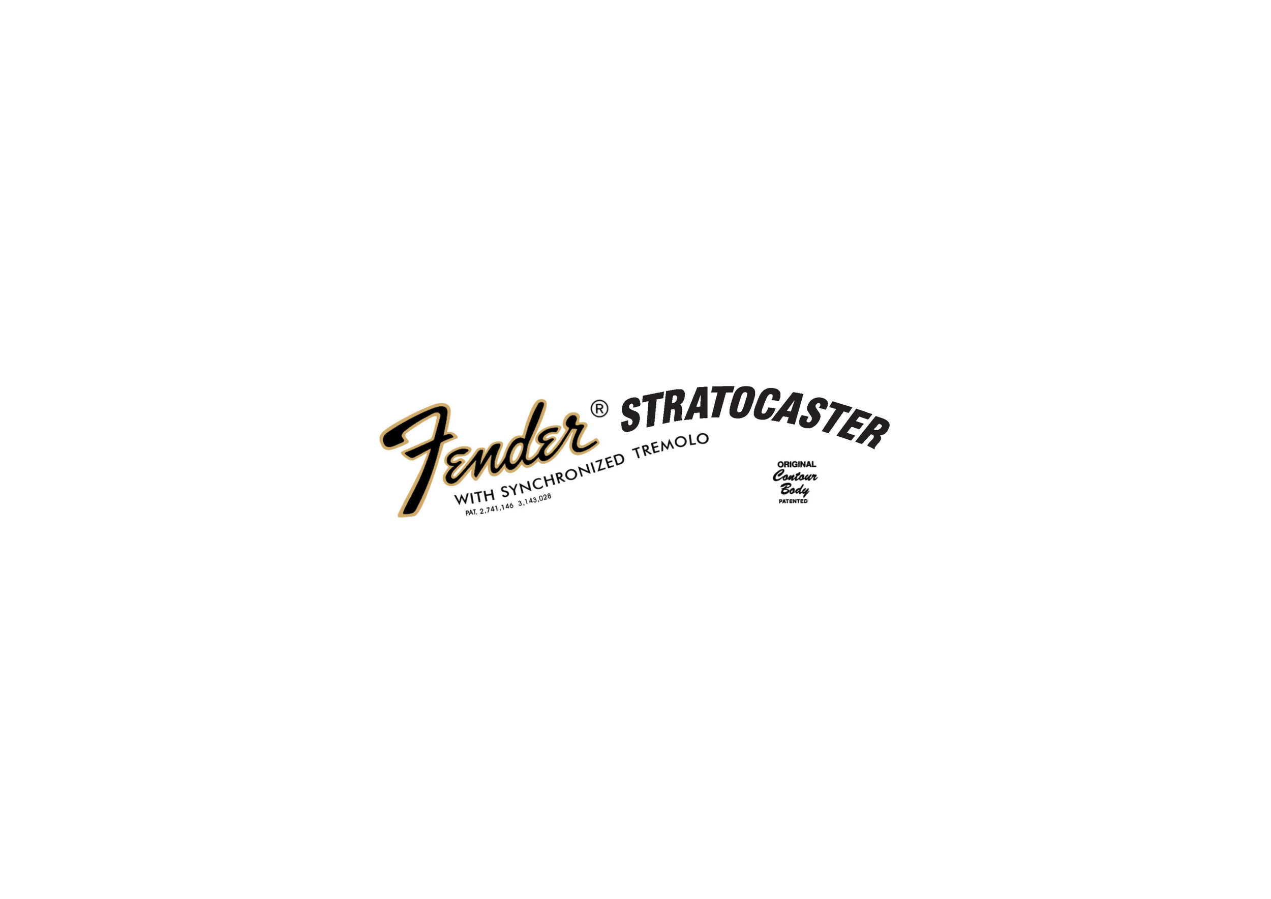 Fender Stratocaster '70s Large Headstock Waterslide Decal