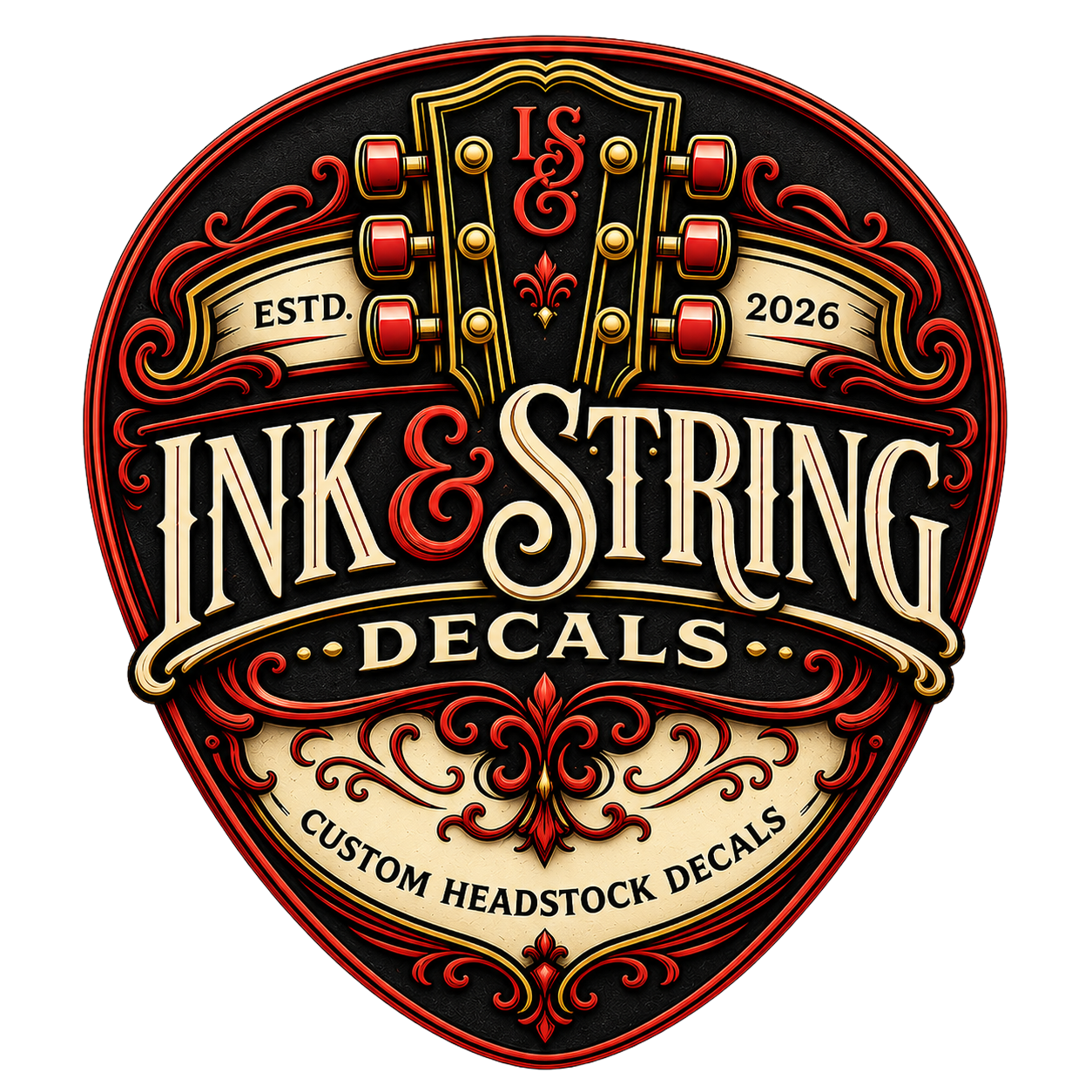 Custom Guitar Headstock Decals