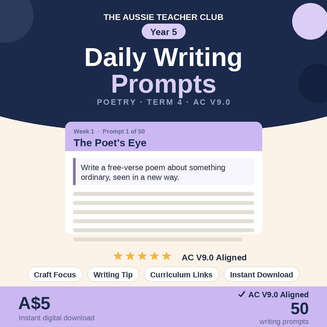 Daily Writing Prompts - Poetry - Term 4 - Year 5