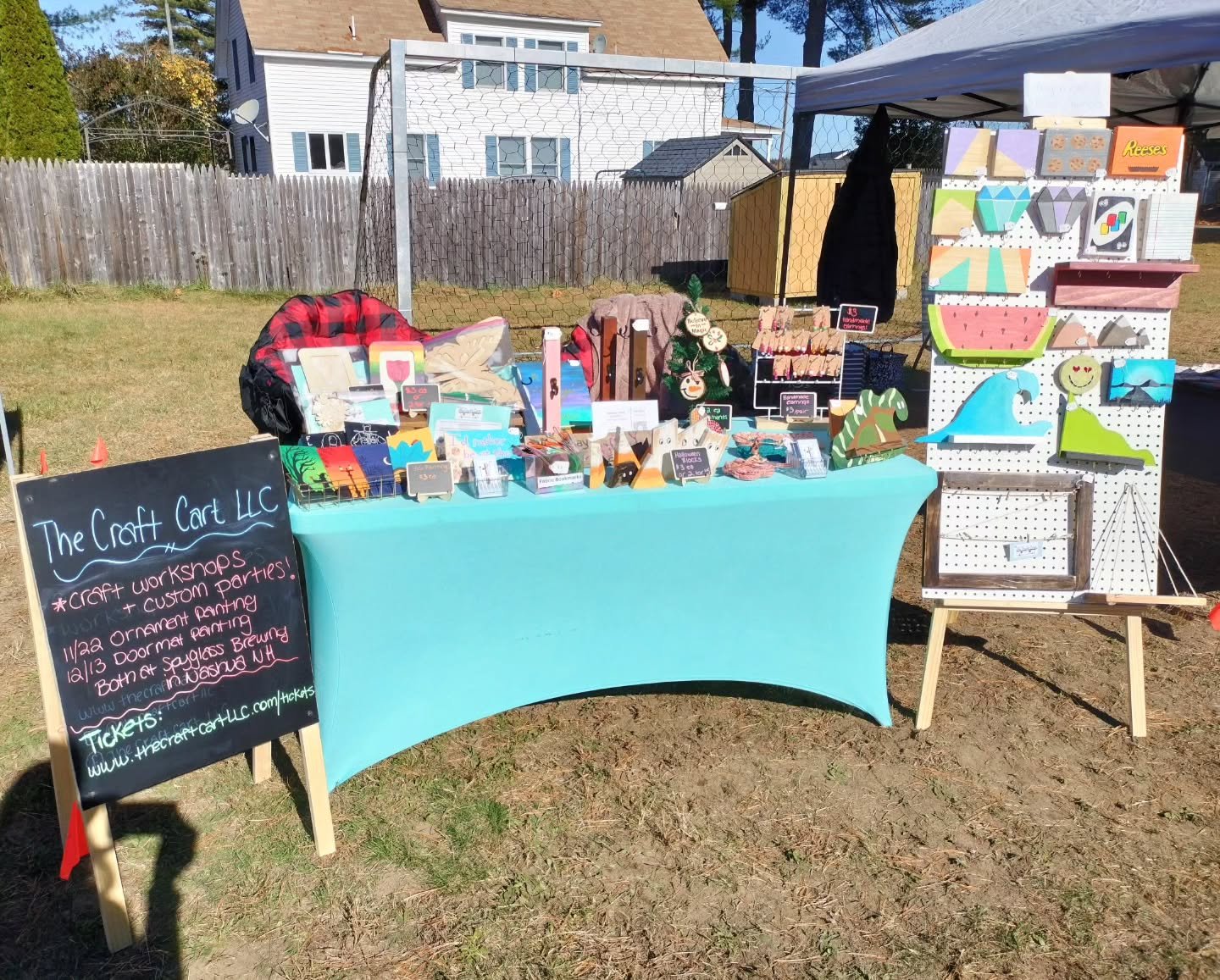 Everything is priced to sell so come enjoy this beautiful day and start your Christmas shopping early!! 
We'll be at The Fall Festival at Innovation Academy, 72 Tyng Rd in Tyngsboro until 3pm!!
I've got decorative paintings starting at $3, 
craft kit