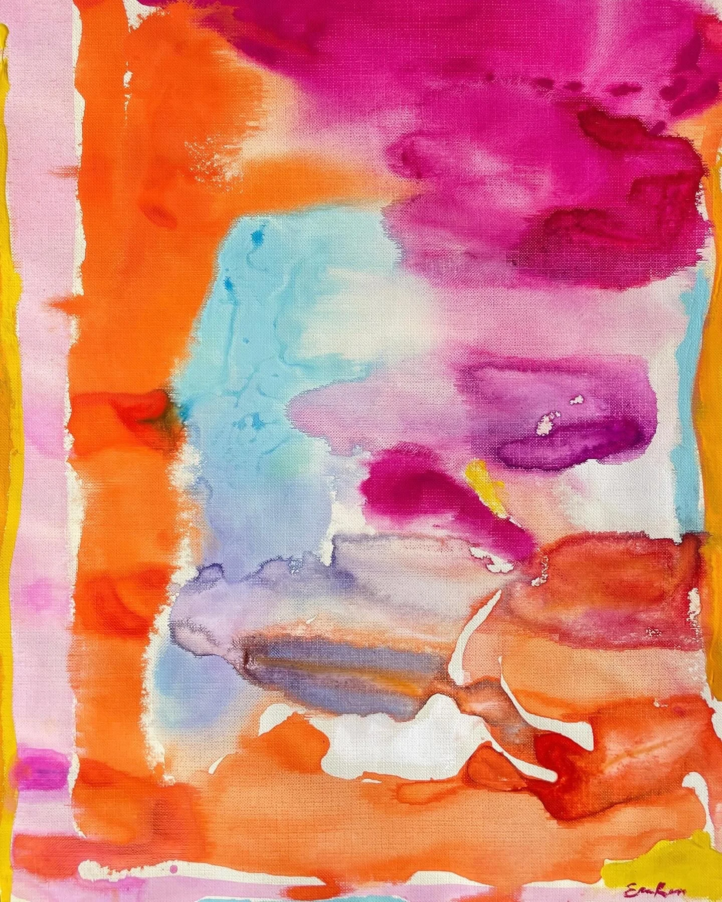 daydreaming, 2024. Gouache on Canvas Paper. 12x16