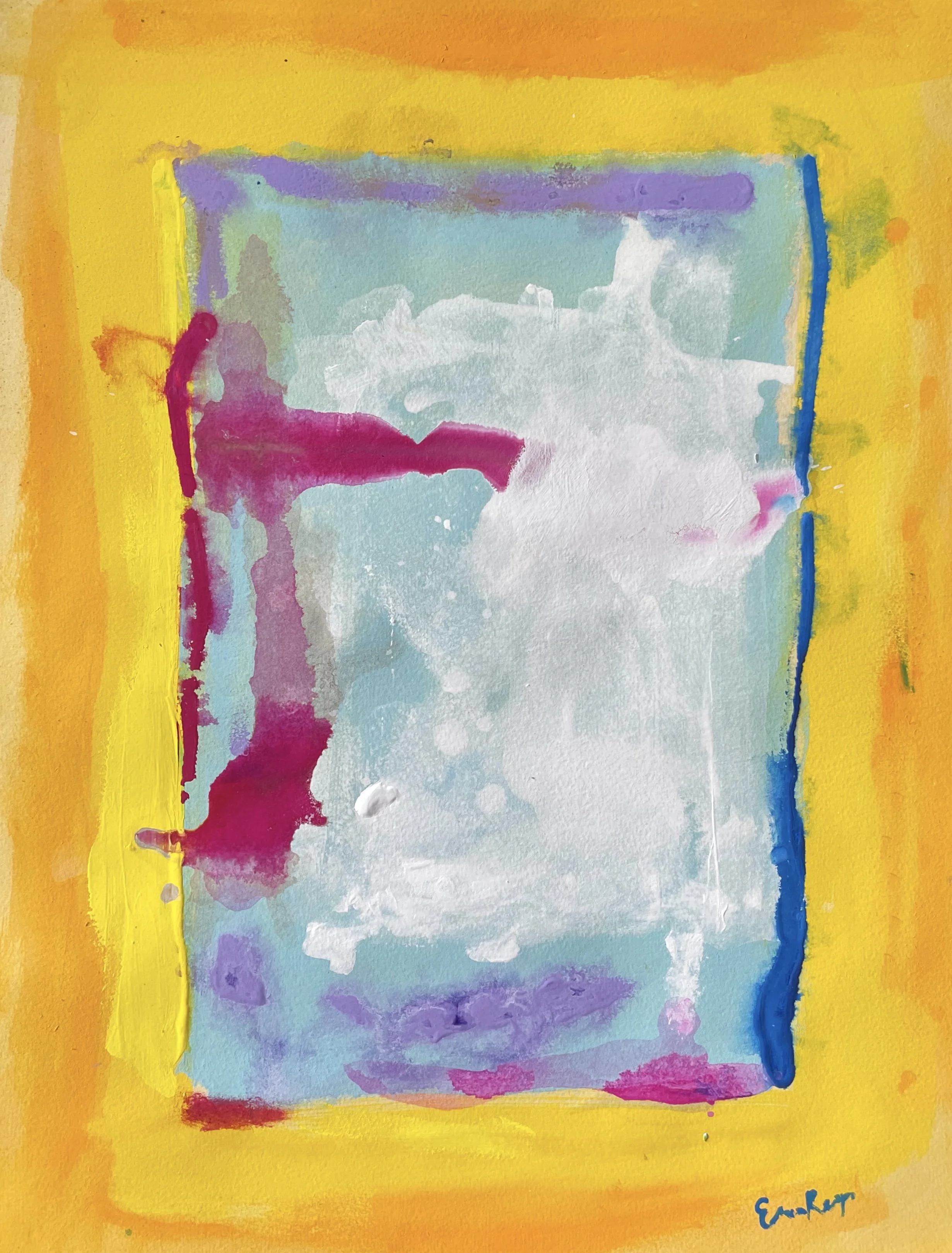 Gamma Ray, 2024. Gouache on Canvas Paper. 12x16