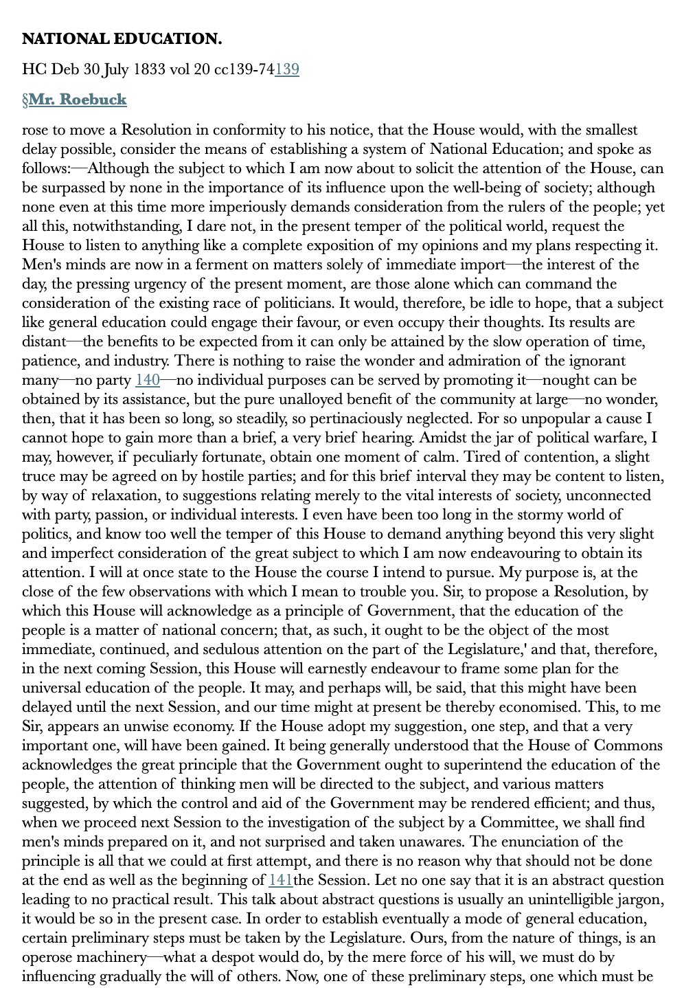 National Education — 30 July 1833 — Commons