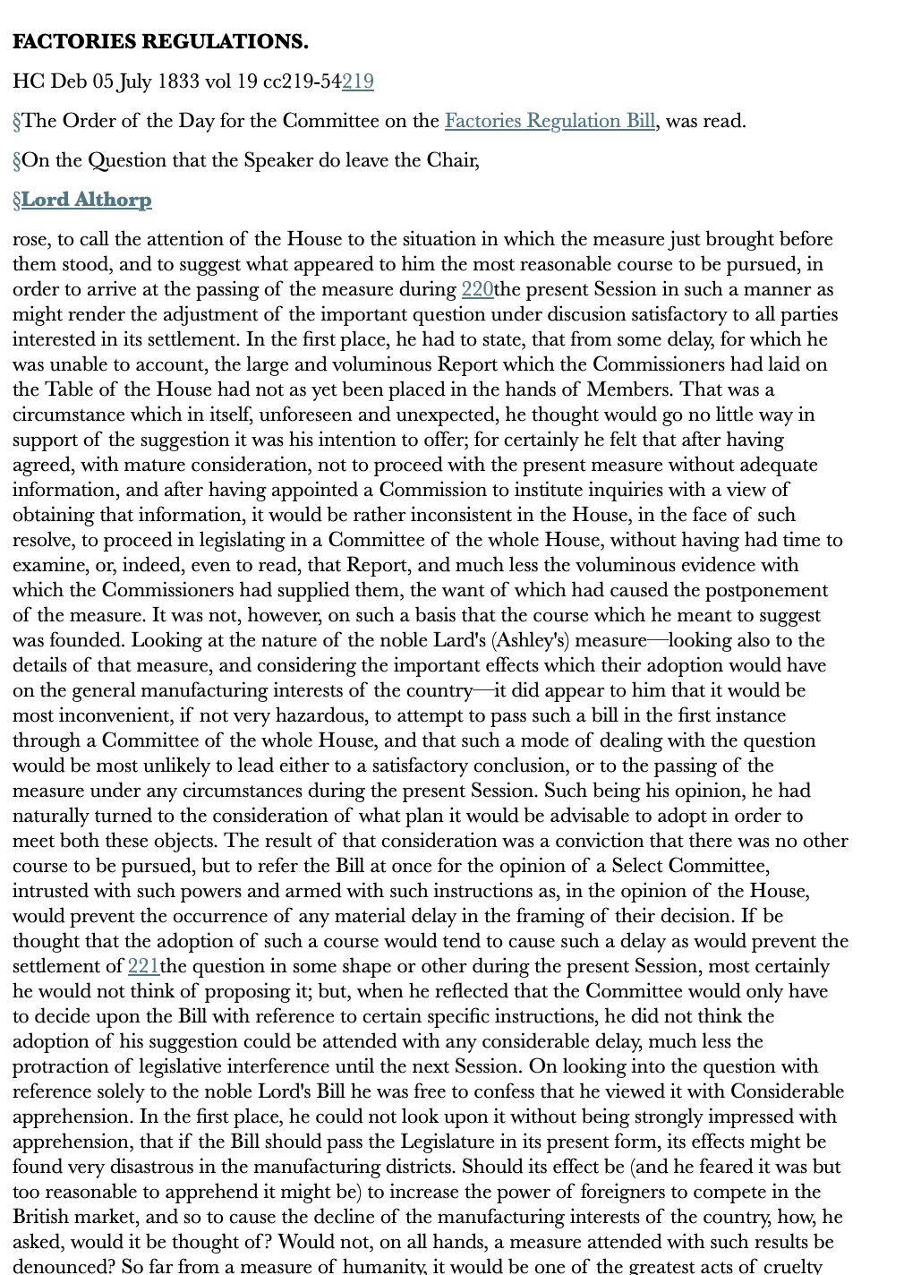 Factories Regulations — 5 July 1833 — Commons