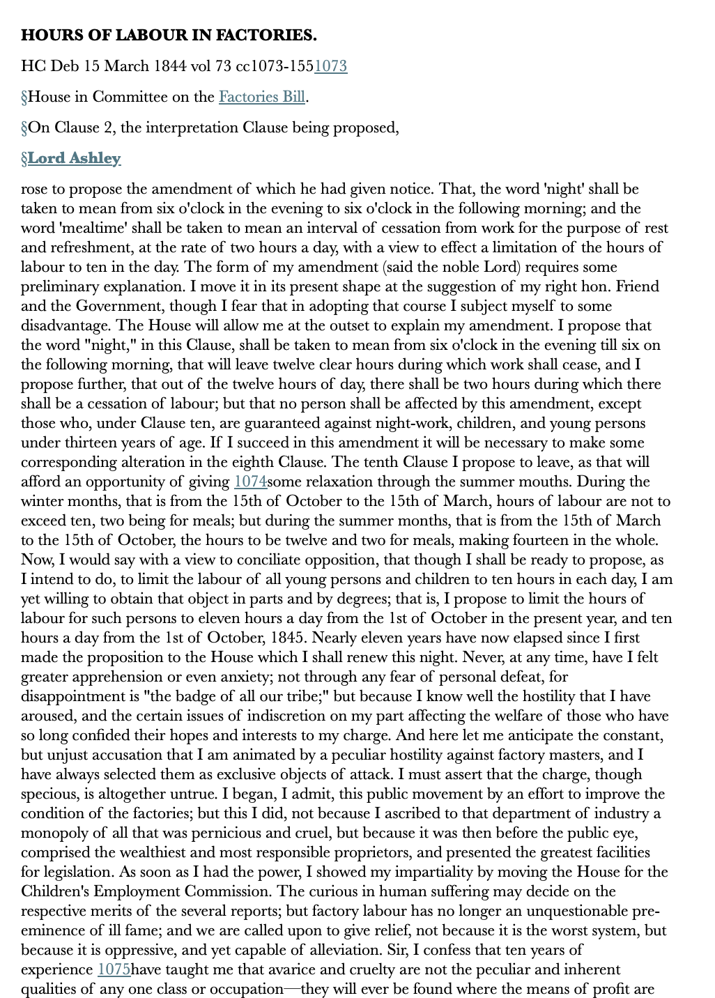 Hours of Labour in Factories — 15 March 1844 — Commons