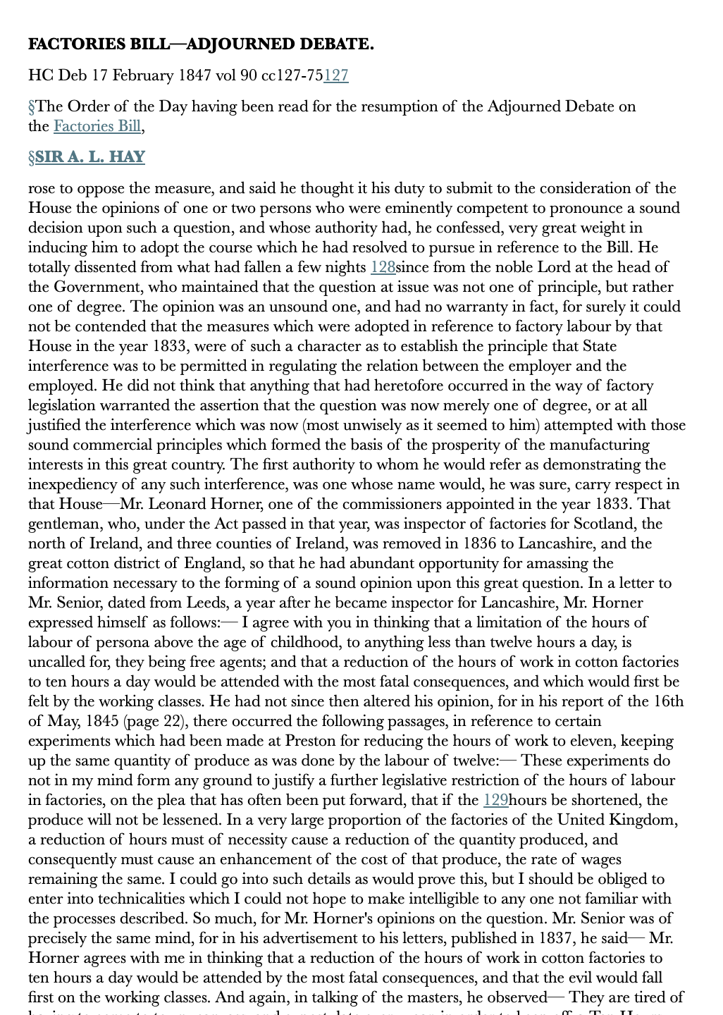 Factories Bill—Adjourned Debate — 17 February 1847 — Commons