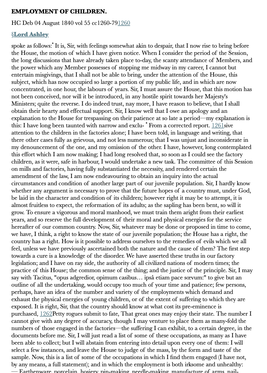 Employment of Children — 4 August 1840 — Commons