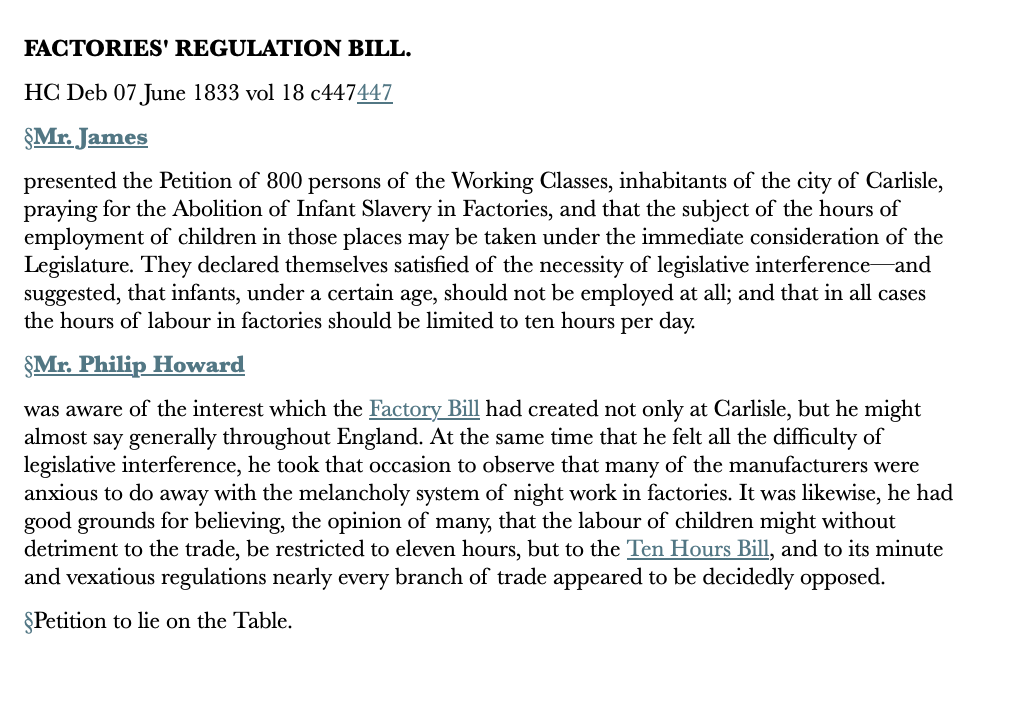 Factories’ Regulation Bill — 7 June 1833 — Commons
