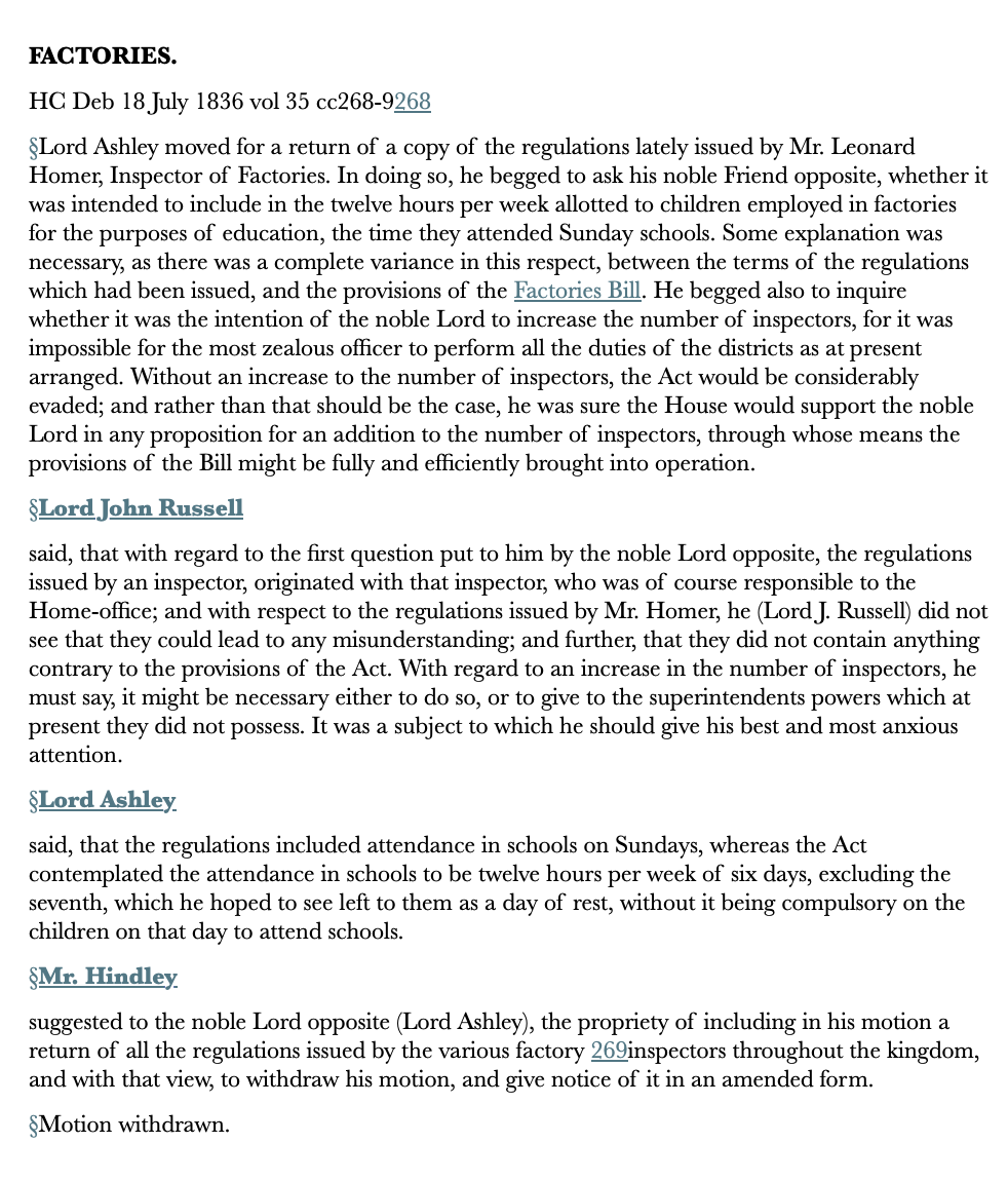 Factories — 18 July 1836 — Commons