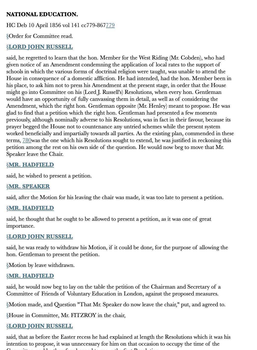 National Education — 10 April 1856 — Commons