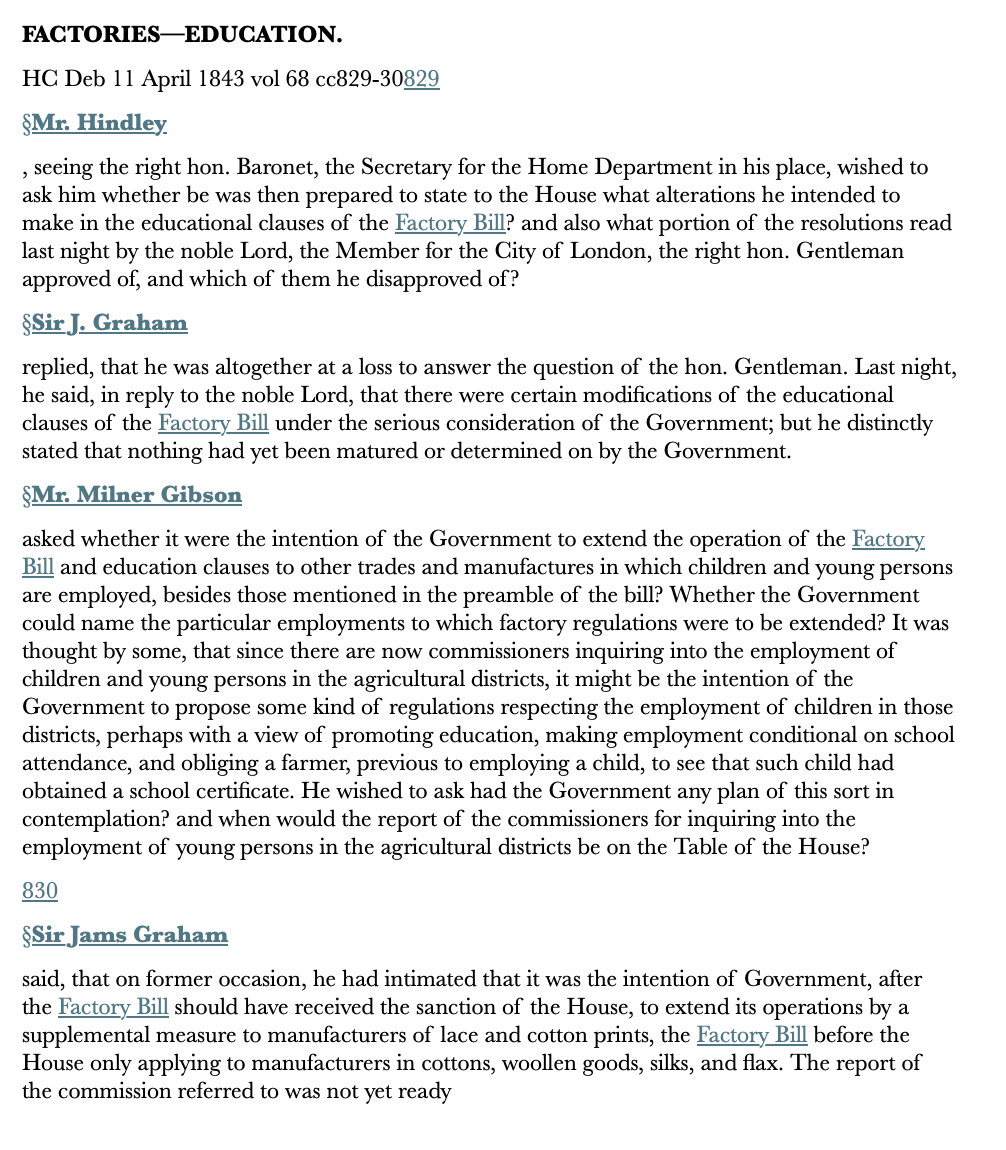 Factories—Education — 11 April 1843 — Commons