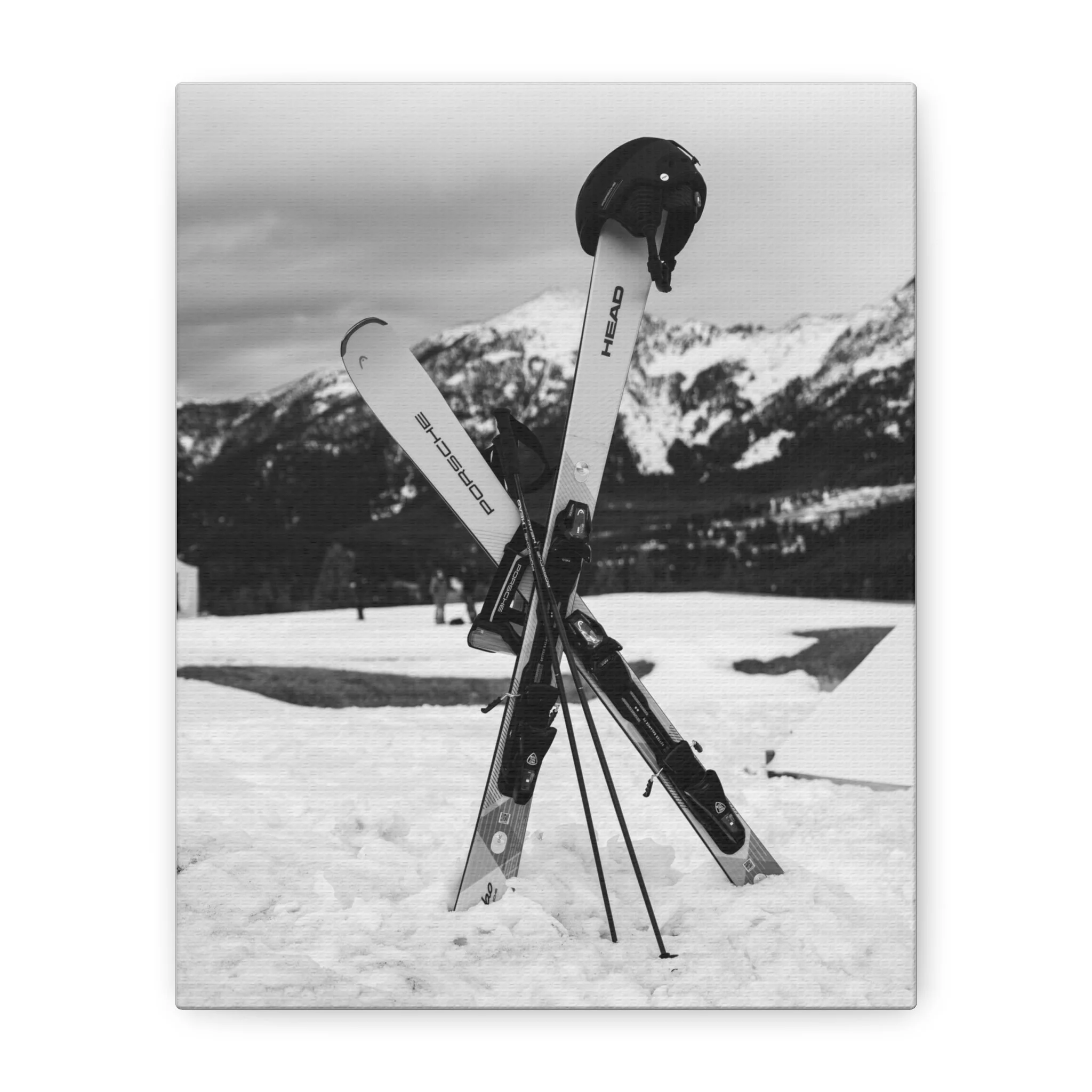 Porsche Skis Matte Canvas, Stretched, 1.25