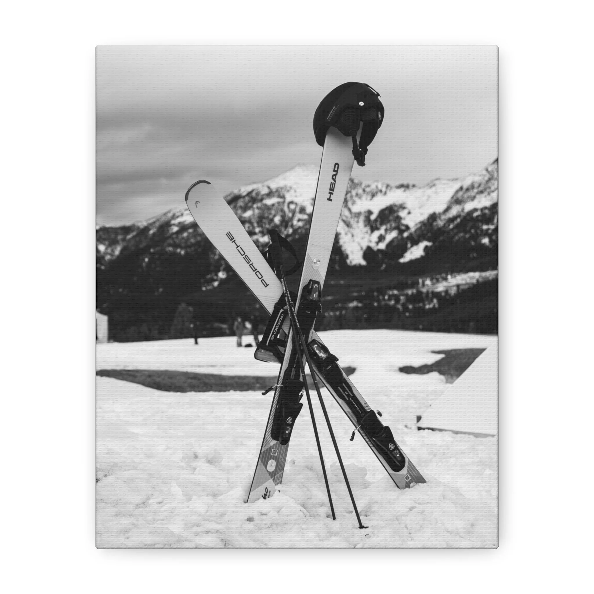 Porsche Skis Matte Canvas, Stretched, 1.25