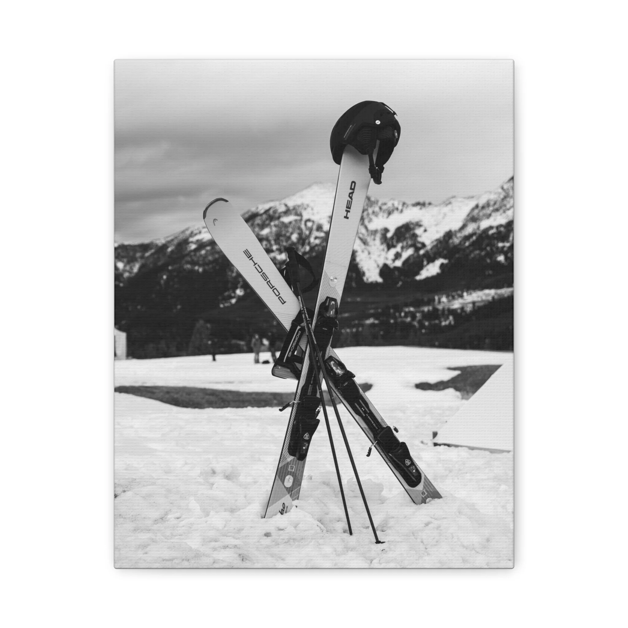 Porsche Skis Matte Canvas, Stretched, 1.25