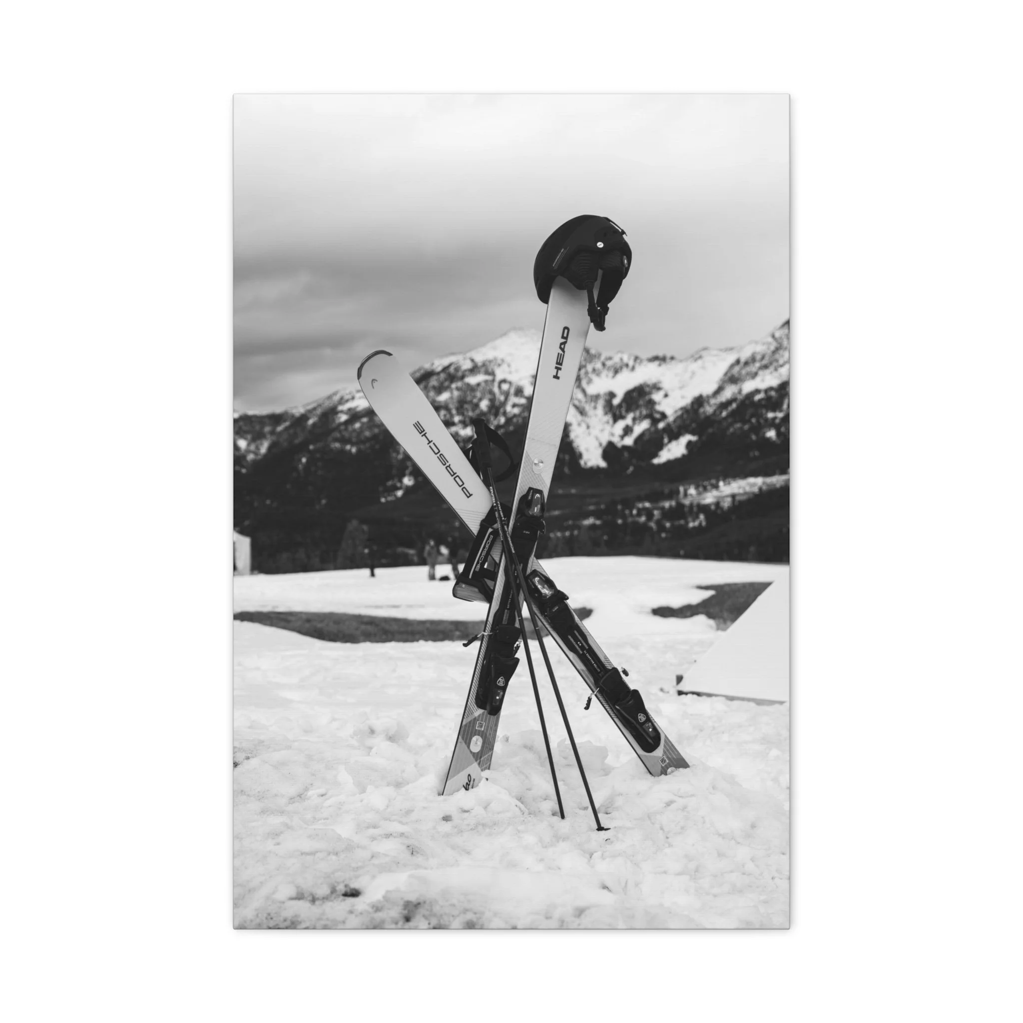 Porsche Skis Matte Canvas, Stretched, 1.25