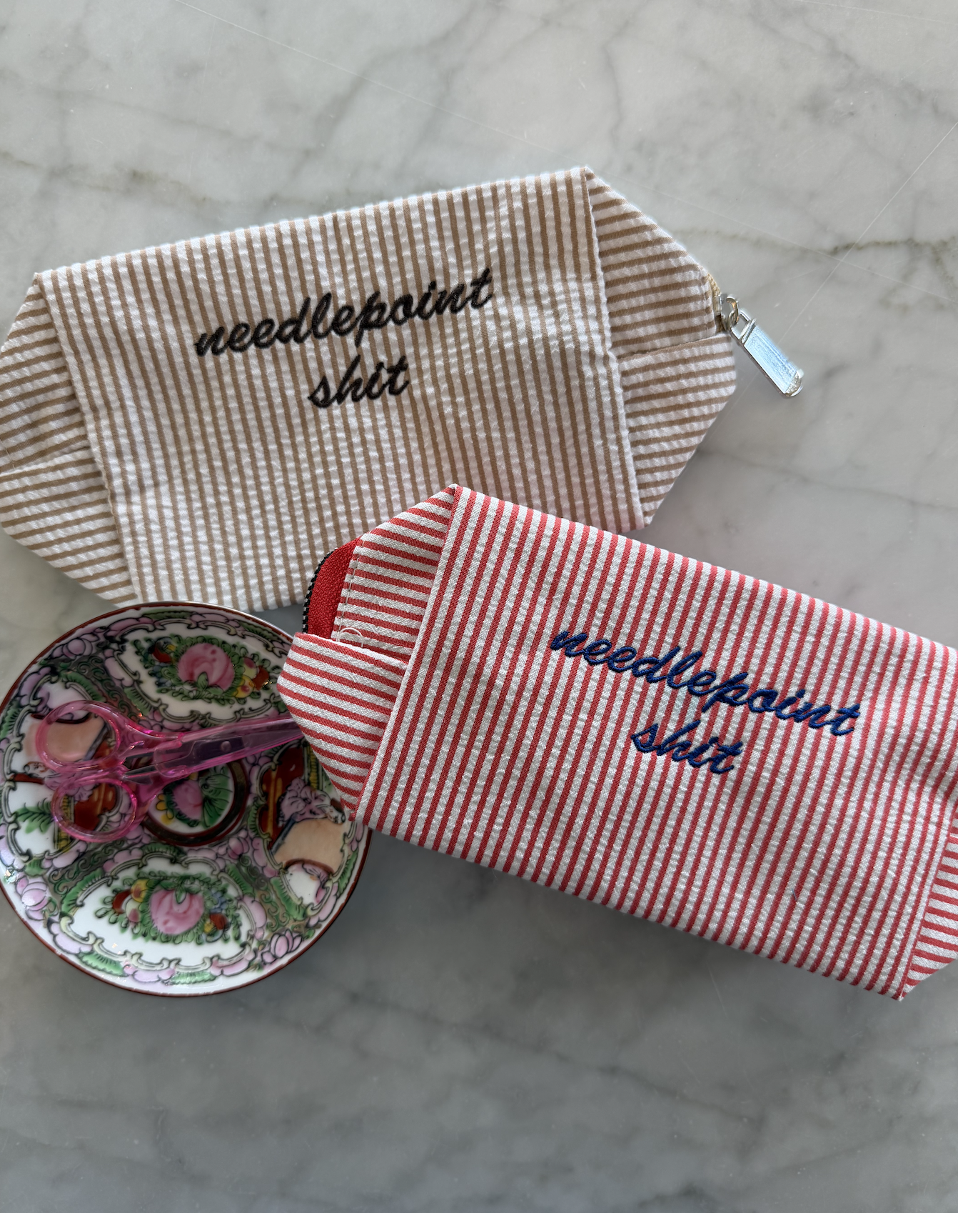 Needlepoint Shit Pouch