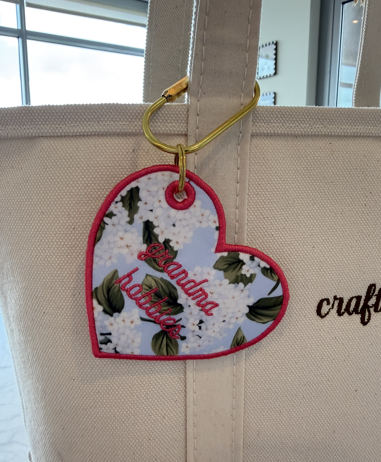 Grandma Hobbies Bag Tag - Floral