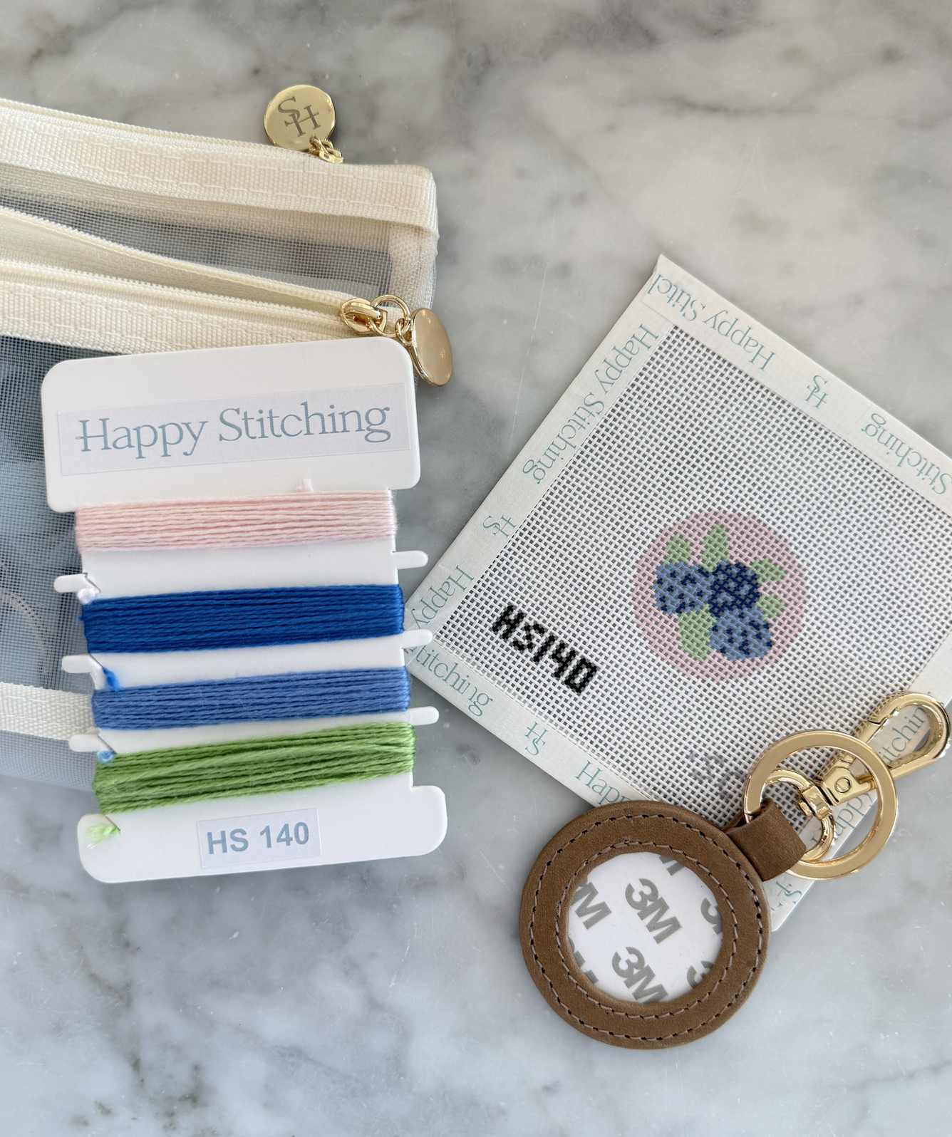Hydrangea Blue Self-Finishing Key Fob