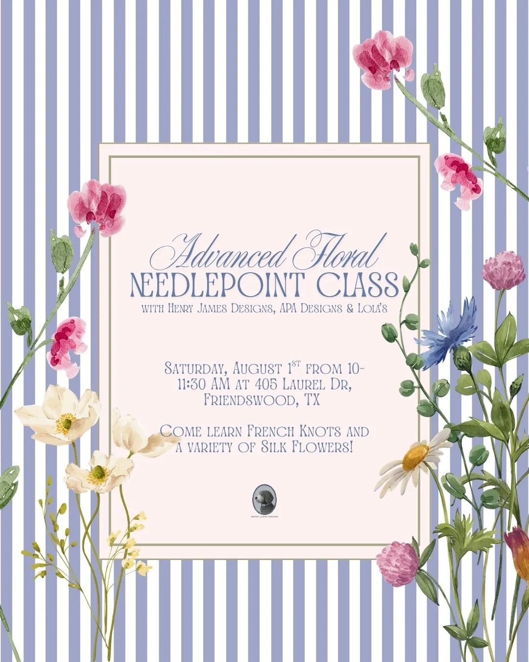 Advanced Floral Needlepoint Class - 8/1
