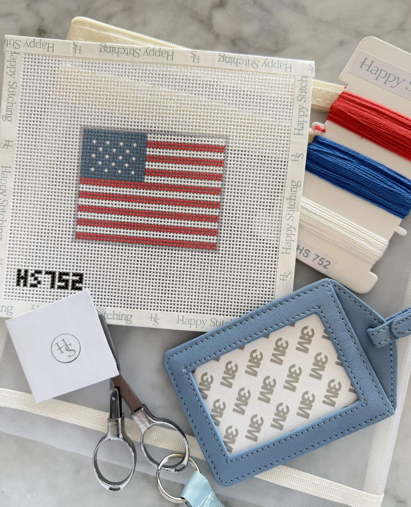American Flag Self-Finishing Luggage Tag