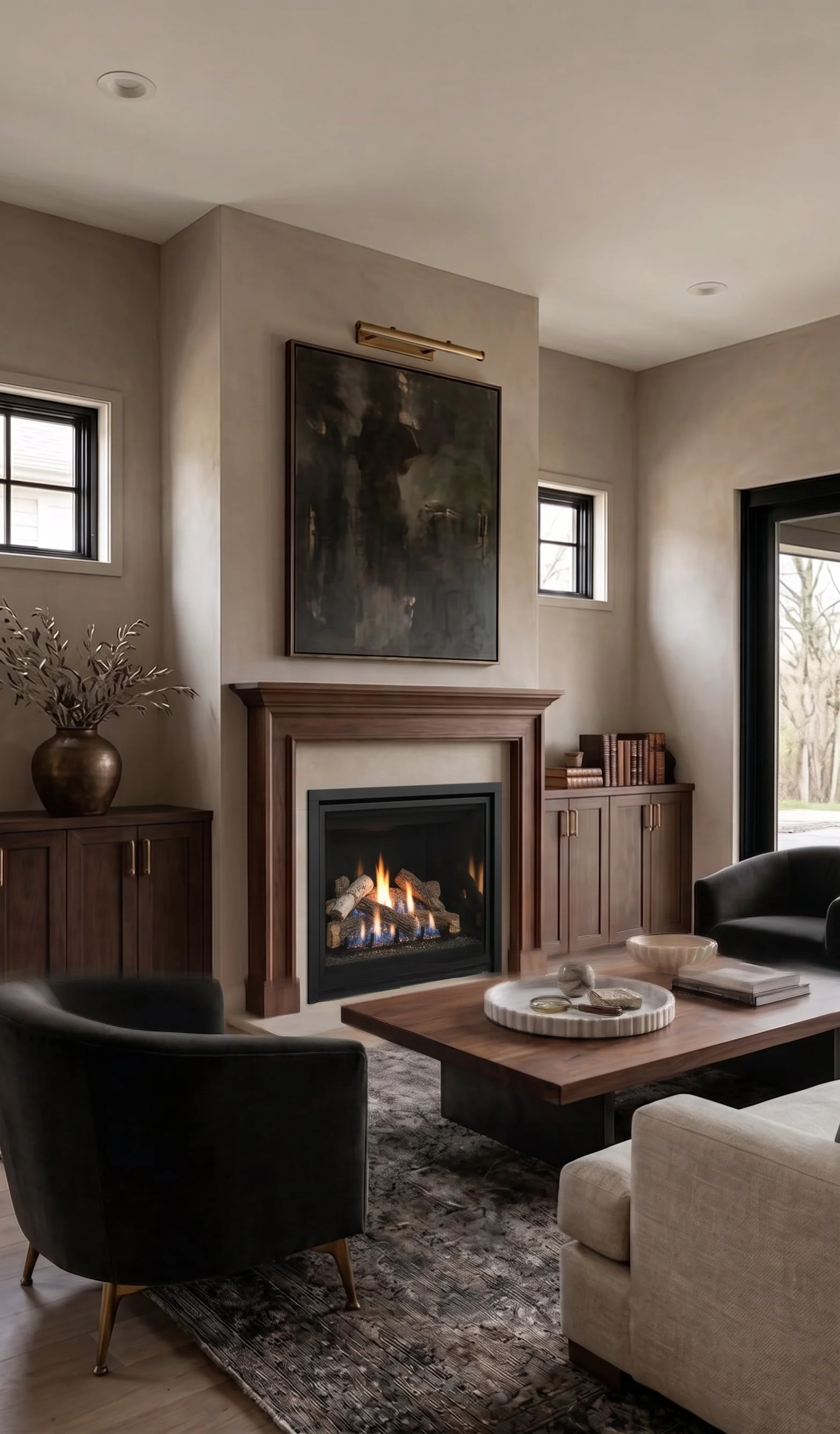 A Sloan-designed interior in warm tones with layered light and considered detail.