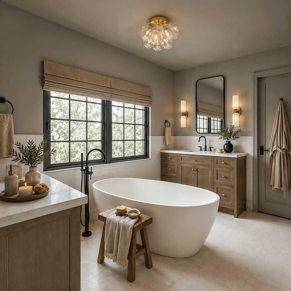 The primary bathroom of the 24th and Perry home by Sloan Building Co.