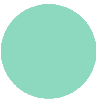 A solid, light teal circle on a black background.
