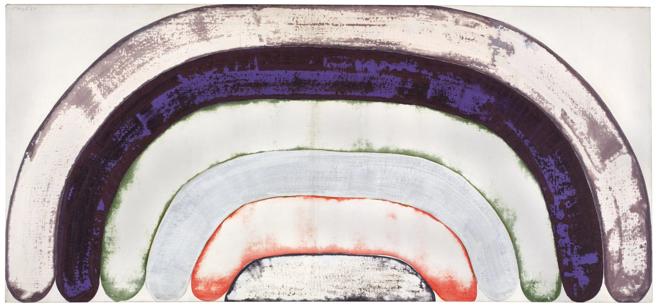 6 Striped Demi-Target, 1967, 50" x 23”