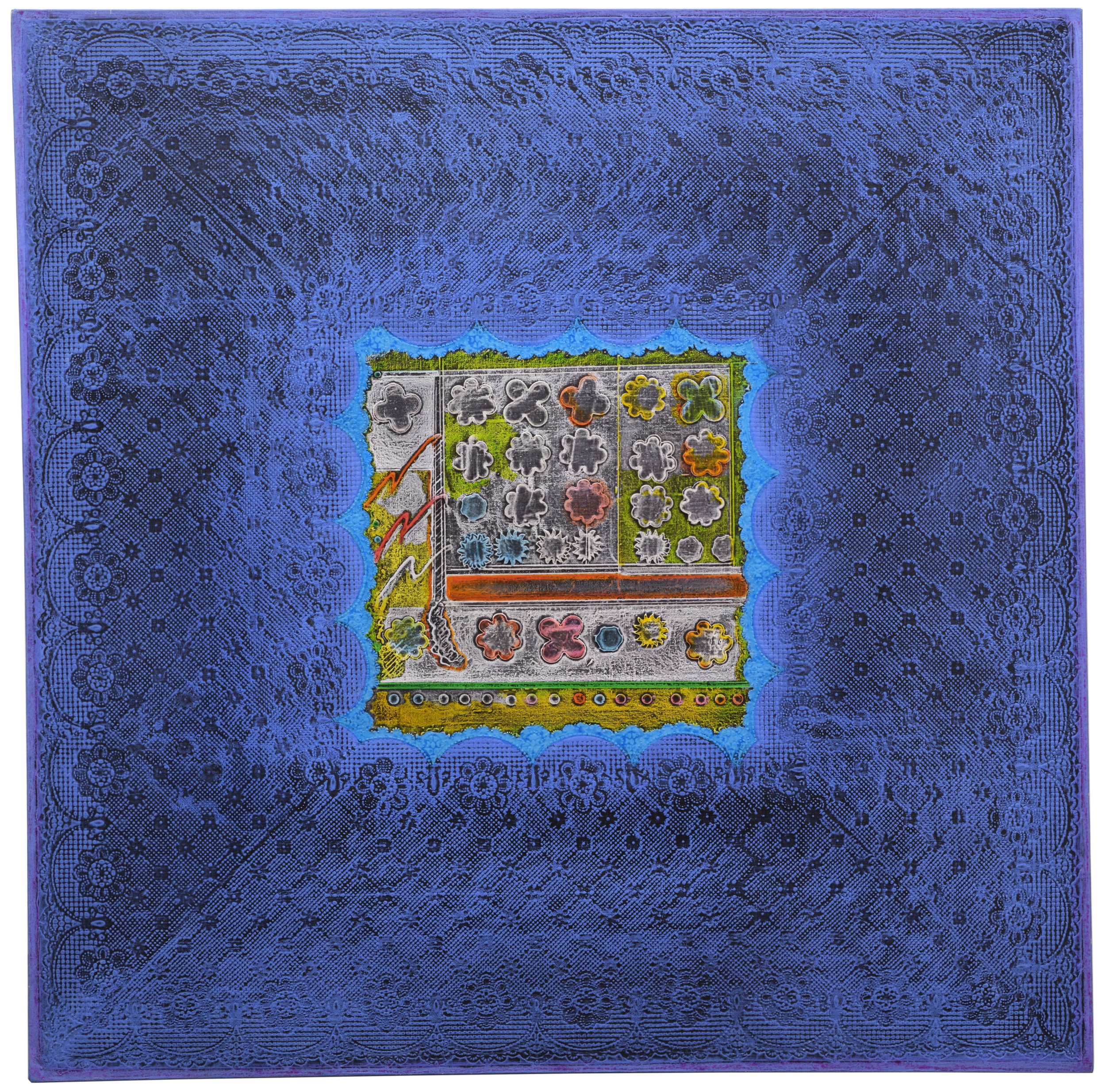 lips & Flowers, Admit One, 1977, 44" x 44"