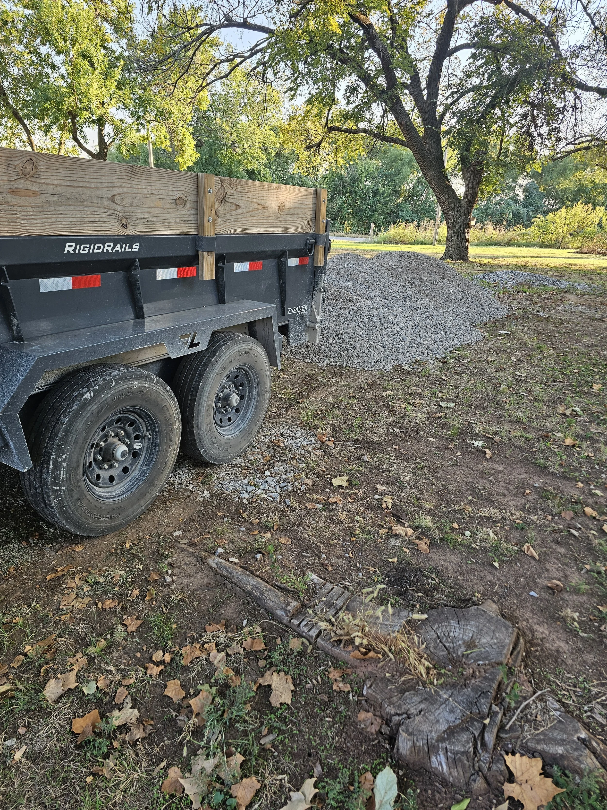 Delivering Gravel for Driveway repair by Nubs Services