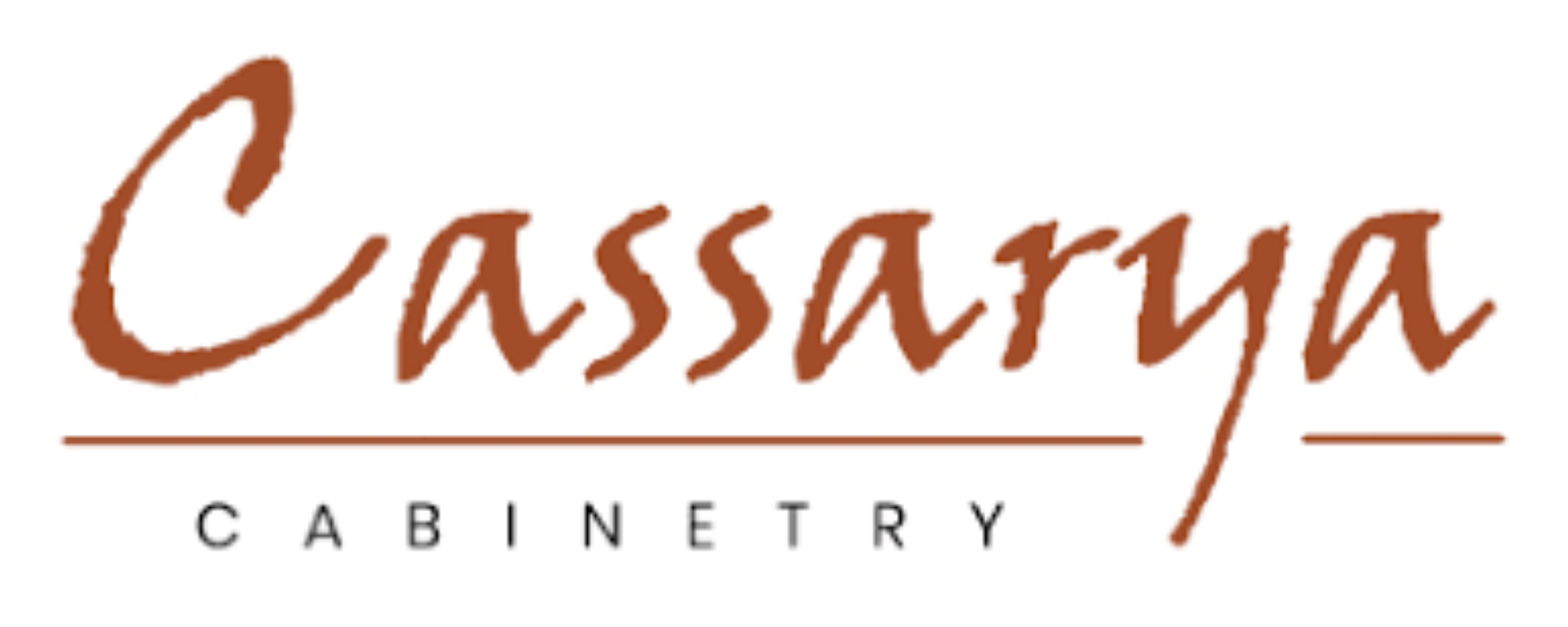 Cassarya Cabinetry logo with brown script lettering