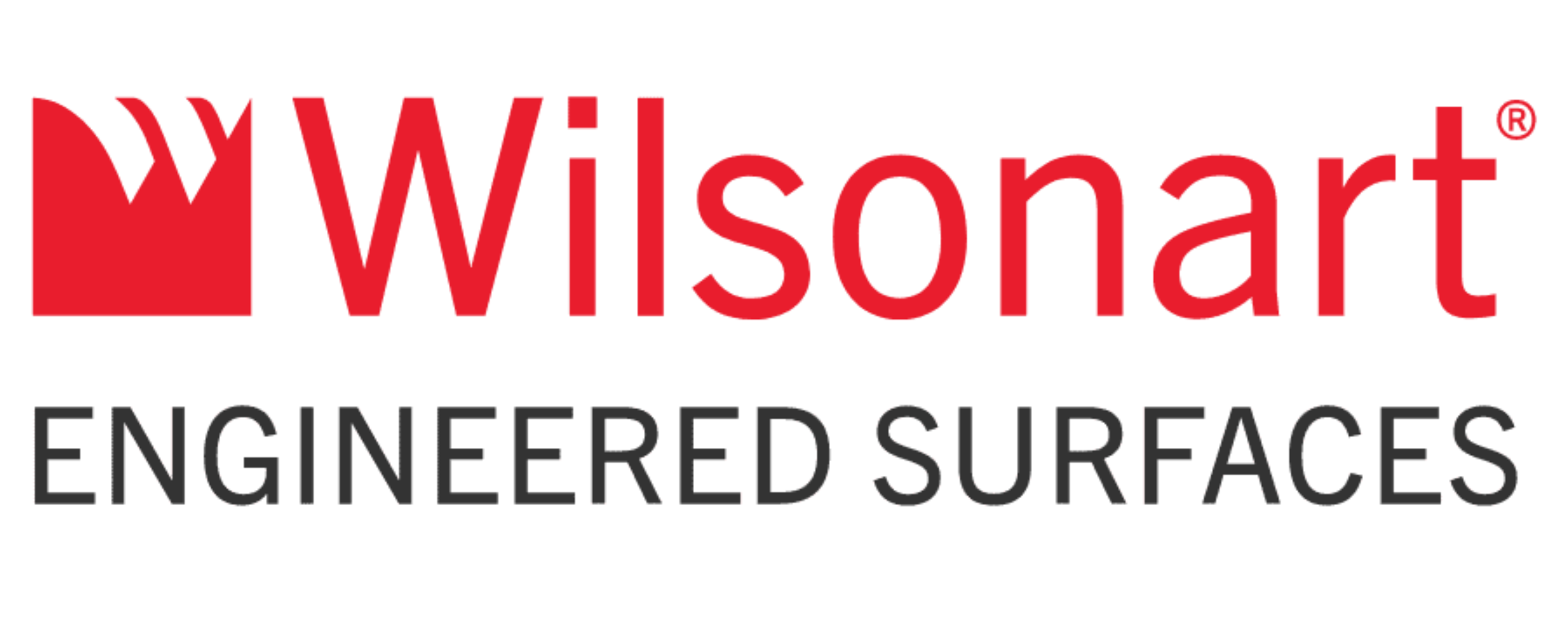 Wilsonart Engineered Surfaces logo with red and black text.