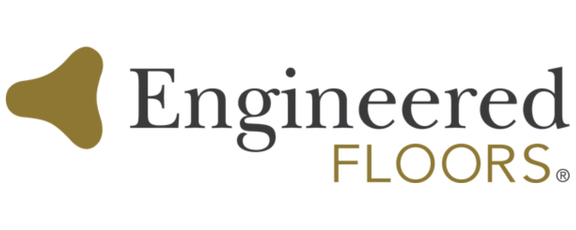 Logo of Engineered Floors with a stylized triangular shape on the left