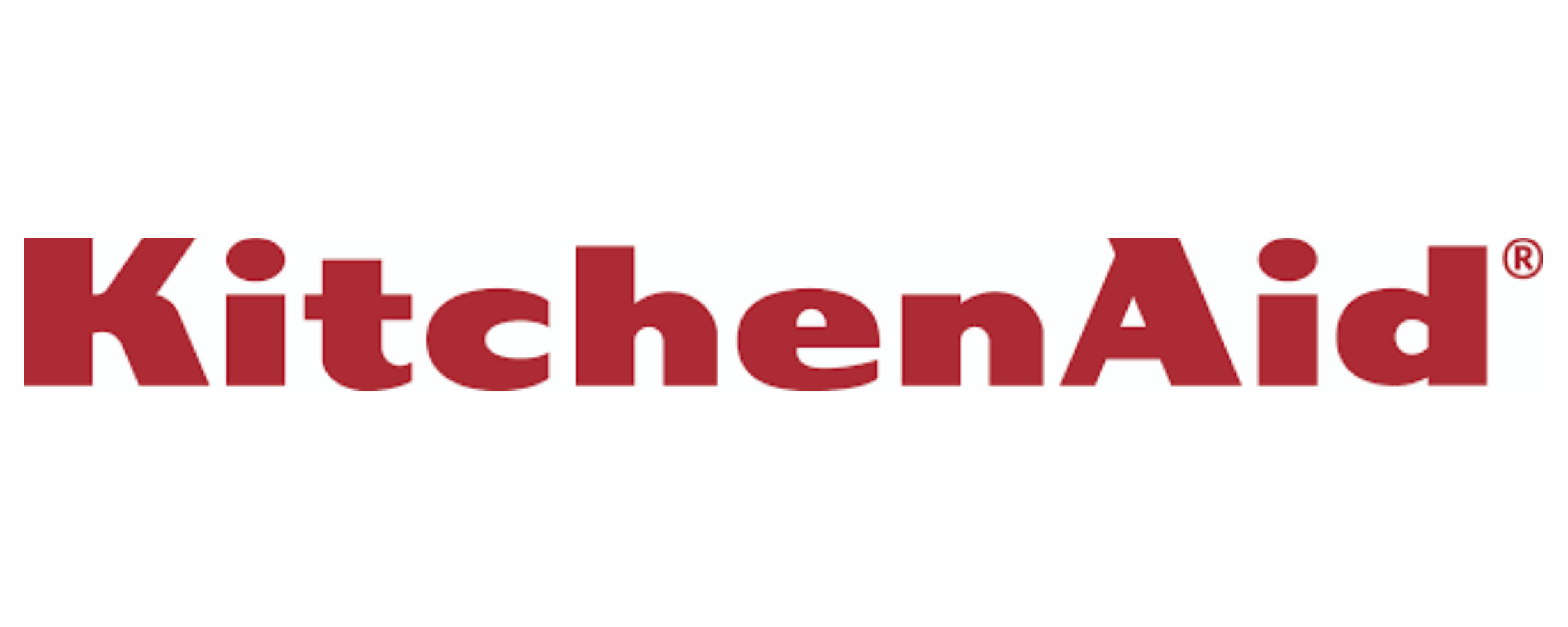 Logo displaying "KitchenAid" in red letters on a white background.