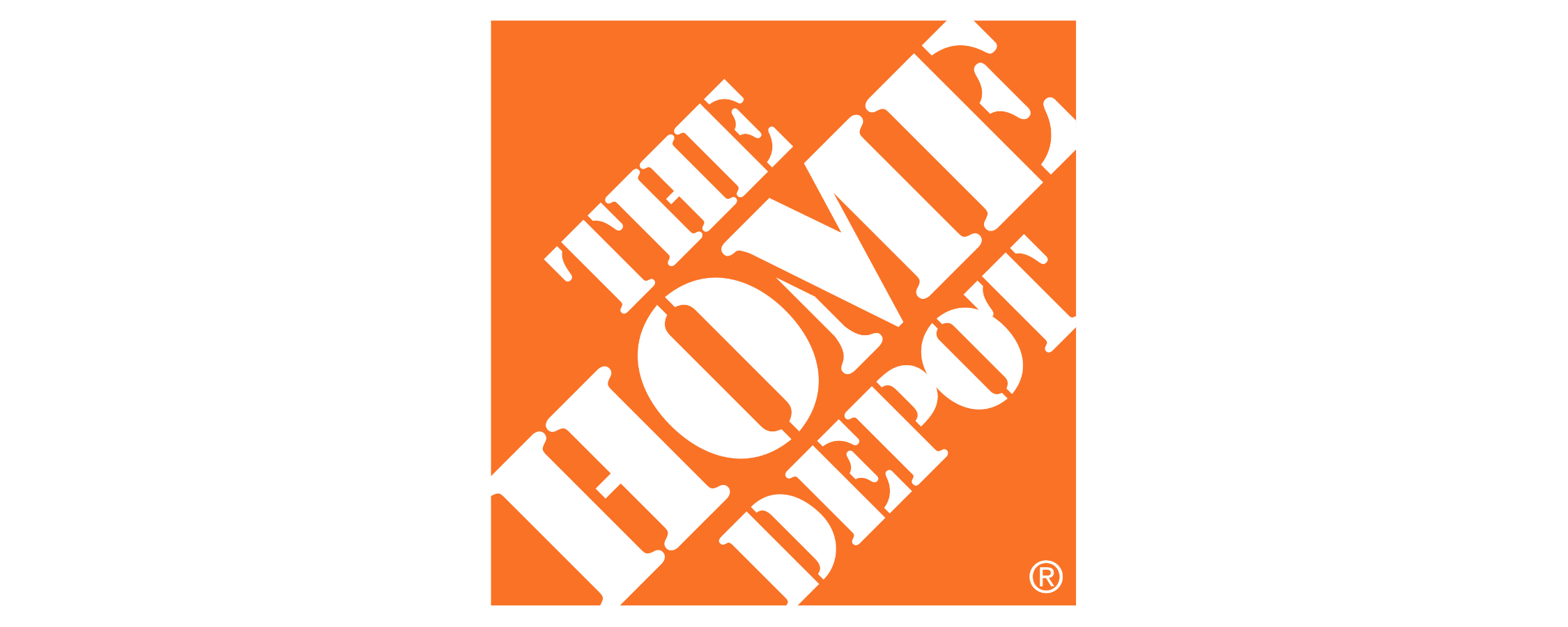 The Home Depot logo with white text on an orange background.