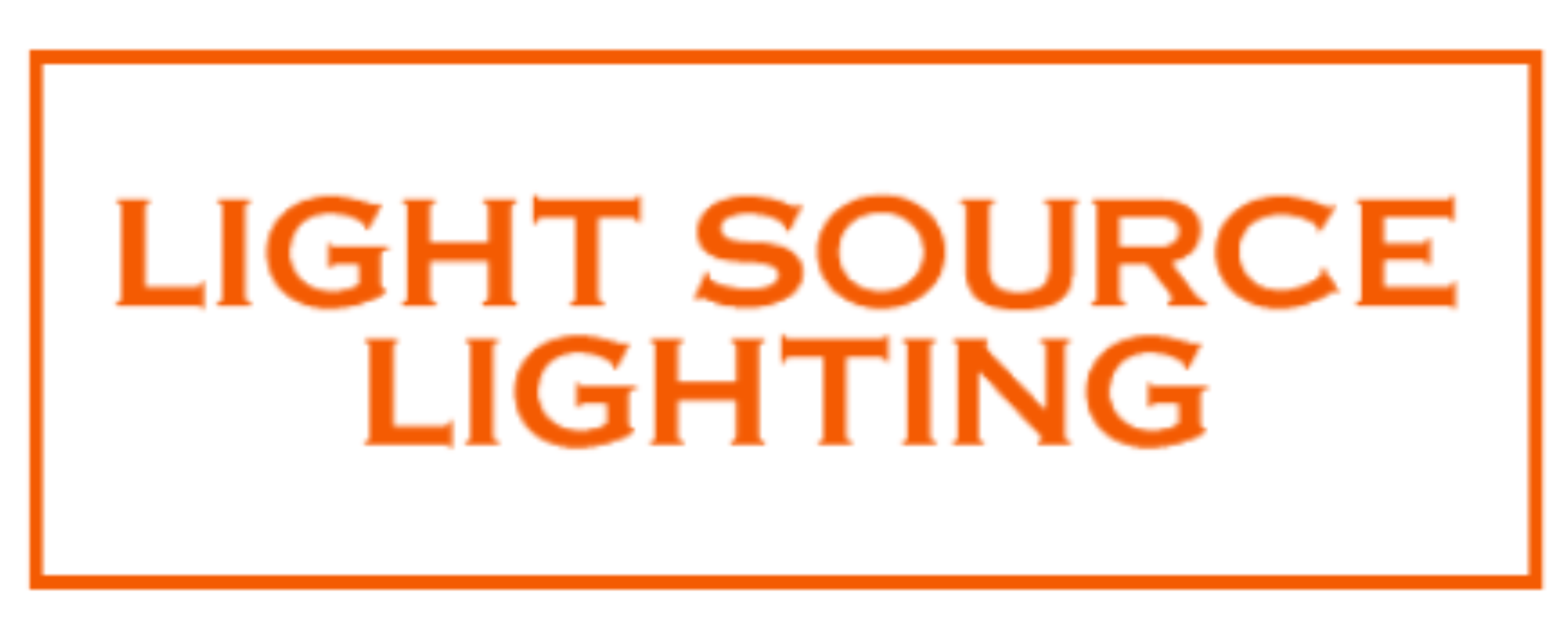 "Light Source Lighting" text in orange with a rectangular border.