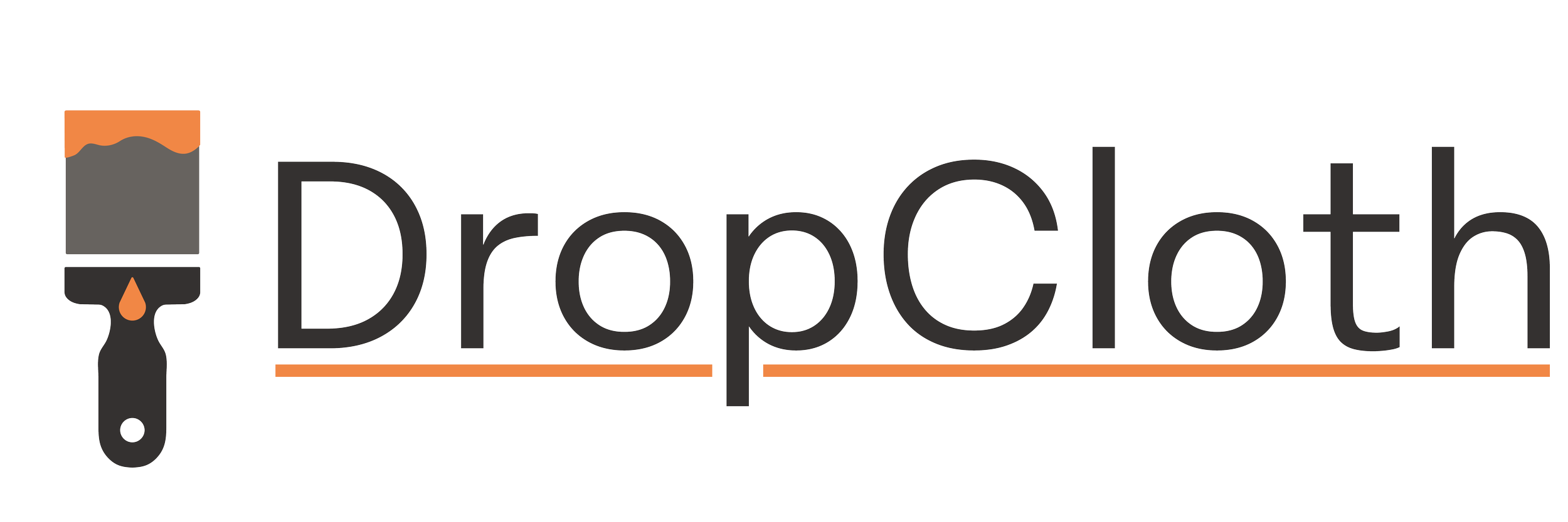 DropCloth logo with paintbrush illustration