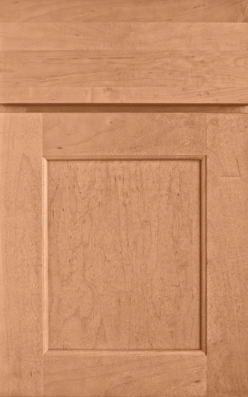 Shaker-style wooden cabinet door with a natural finish.