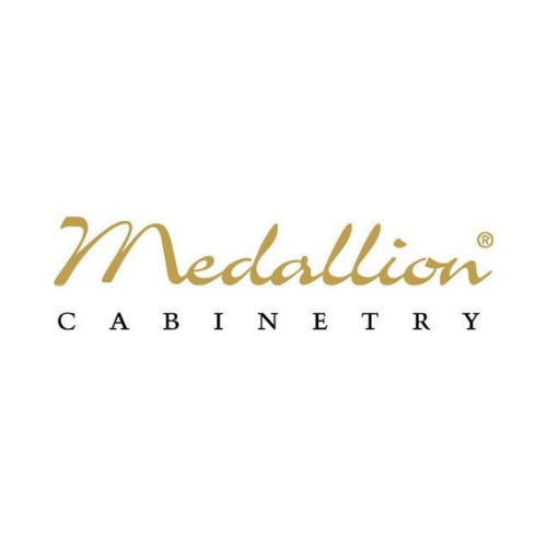 Medallion Cabinetry logo with gold text