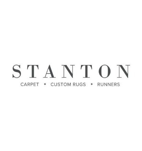 Stanton logo with text: "Carpet, Custom Rugs, Runners" on a white background.