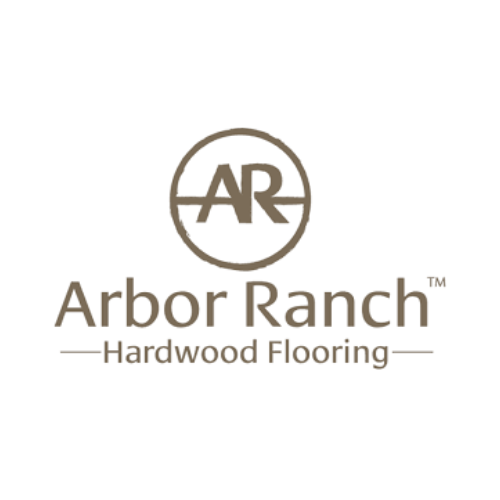 Arbor Ranch Hardwood Flooring logo featuring a stylized "AR" inside a circle, with text below.