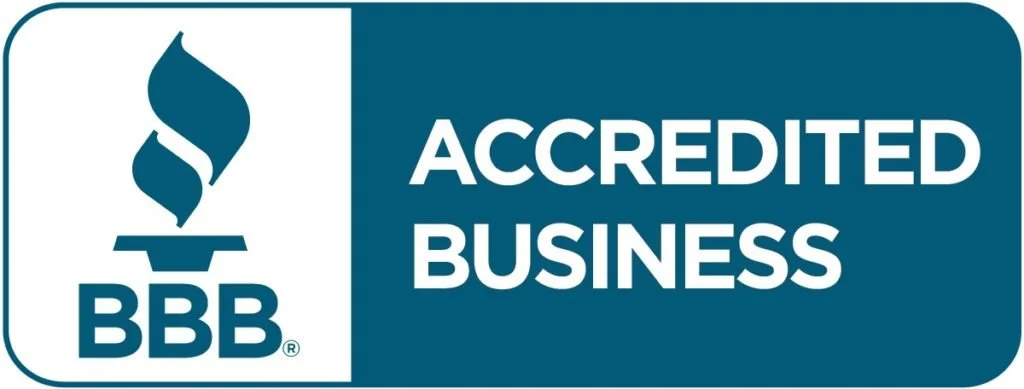 BBB Accredited Business logo in blue and white