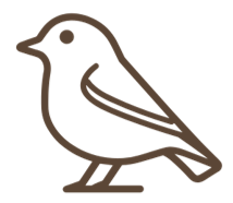 Simple line drawing of a bird.