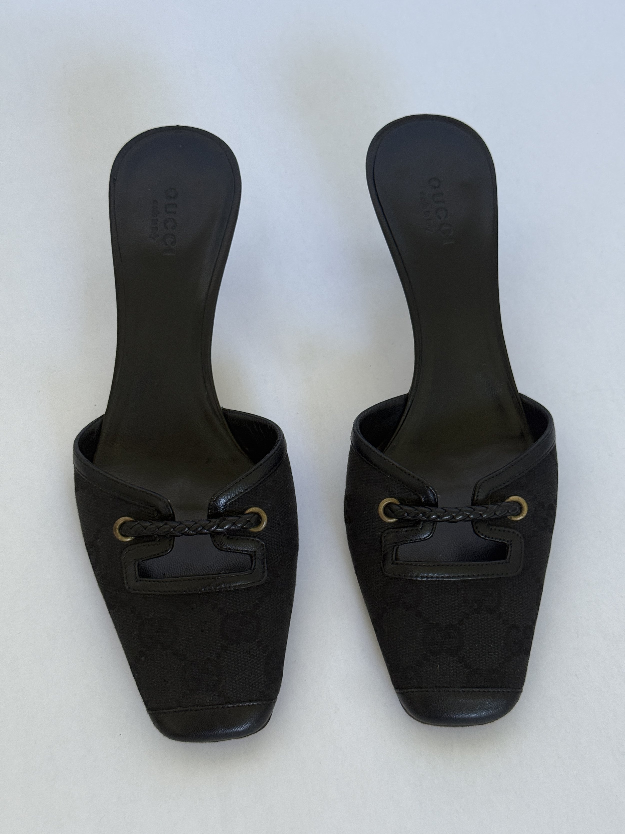Archival Gucci Tom Ford Era GG Monogram Mules