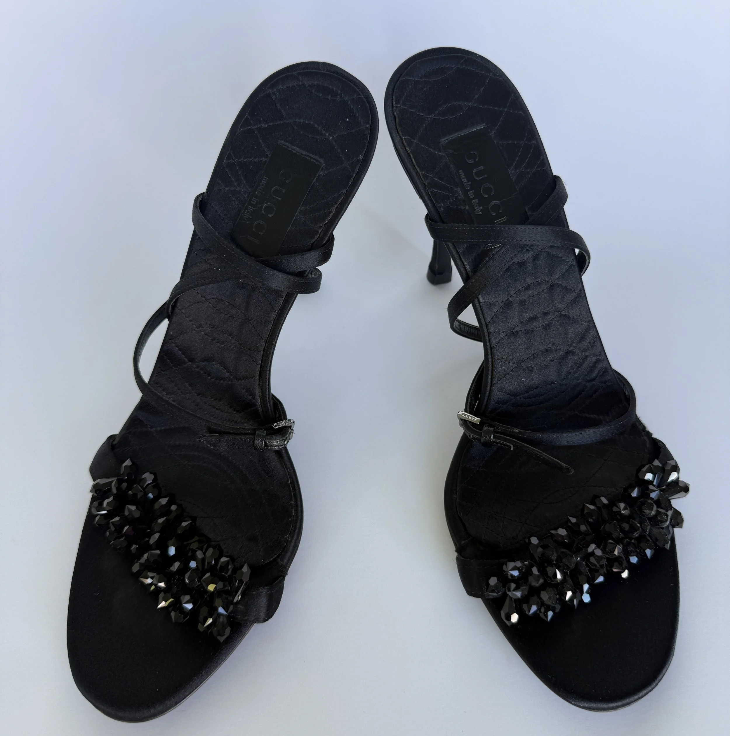 Gucci Noir Satin Heels Archival Runway