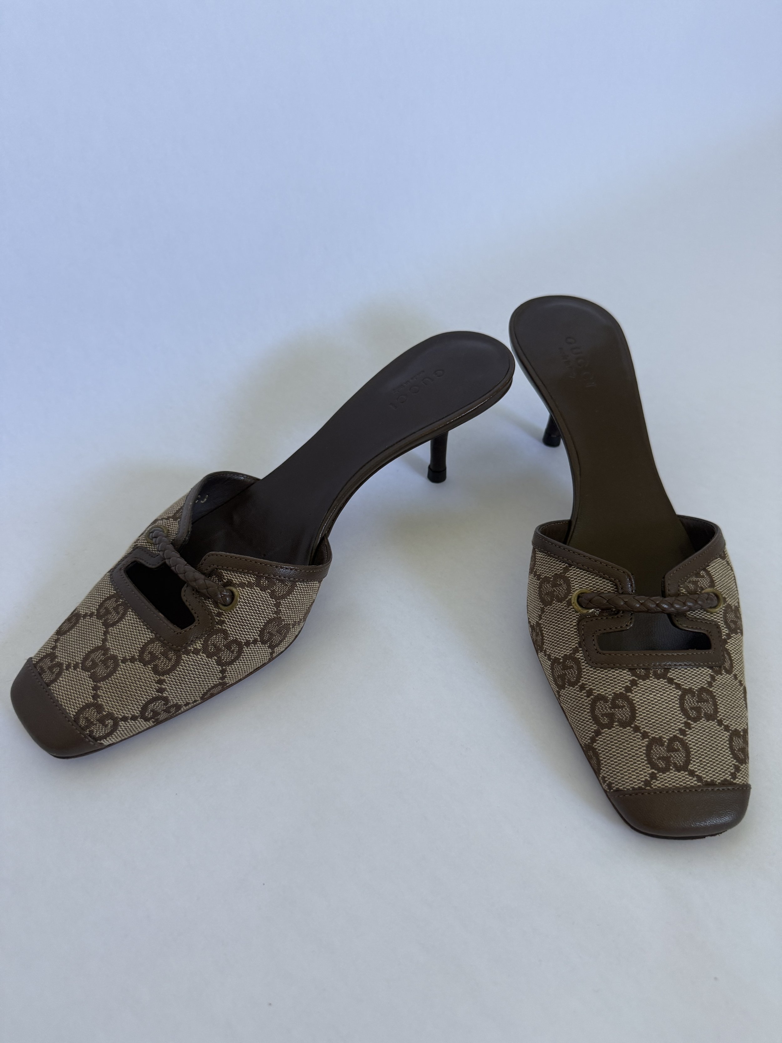 Archival Gucci Tom Ford Era GG Monogram Mules