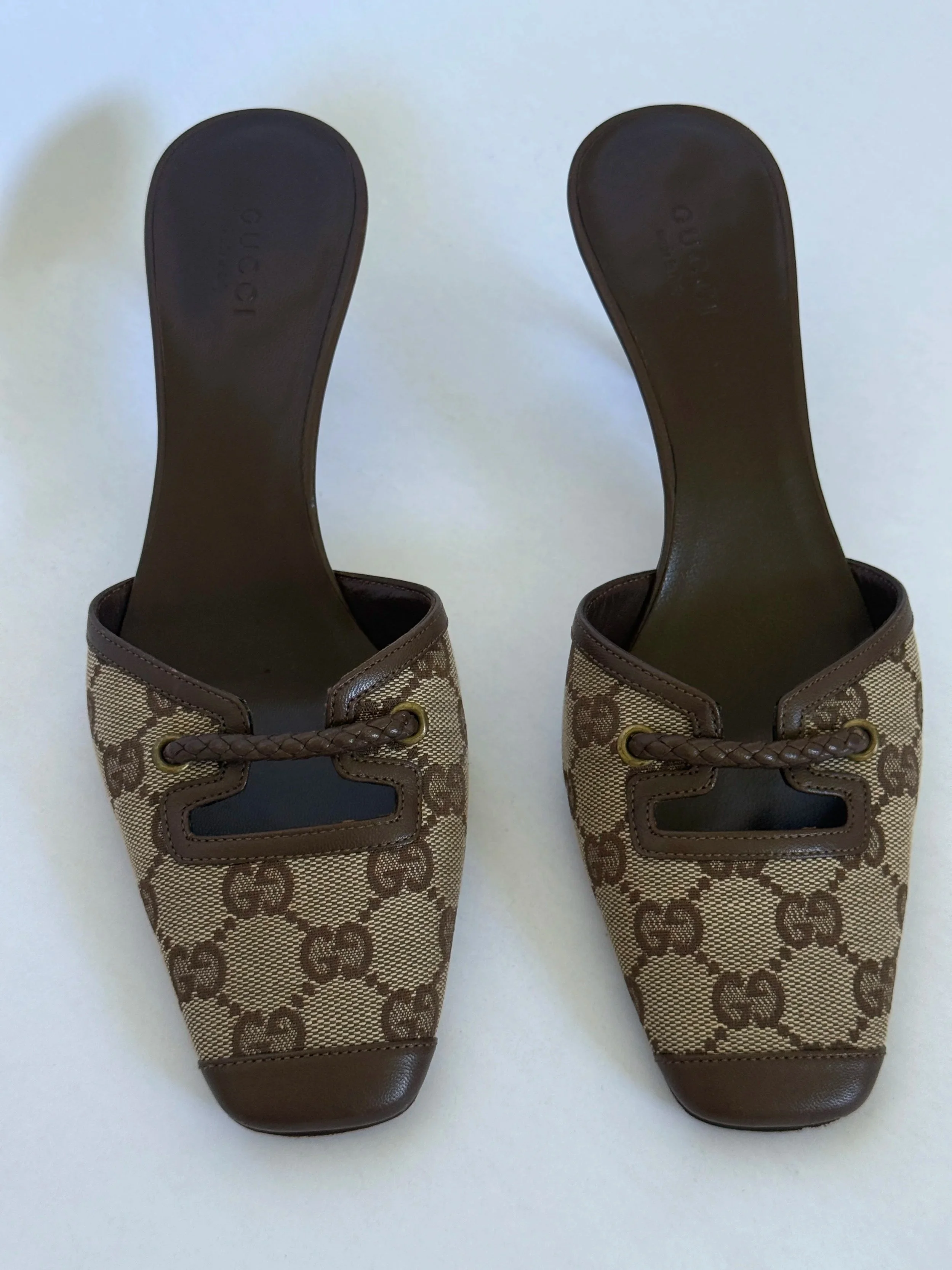 Archival Gucci Tom Ford Era GG Monogram Mules