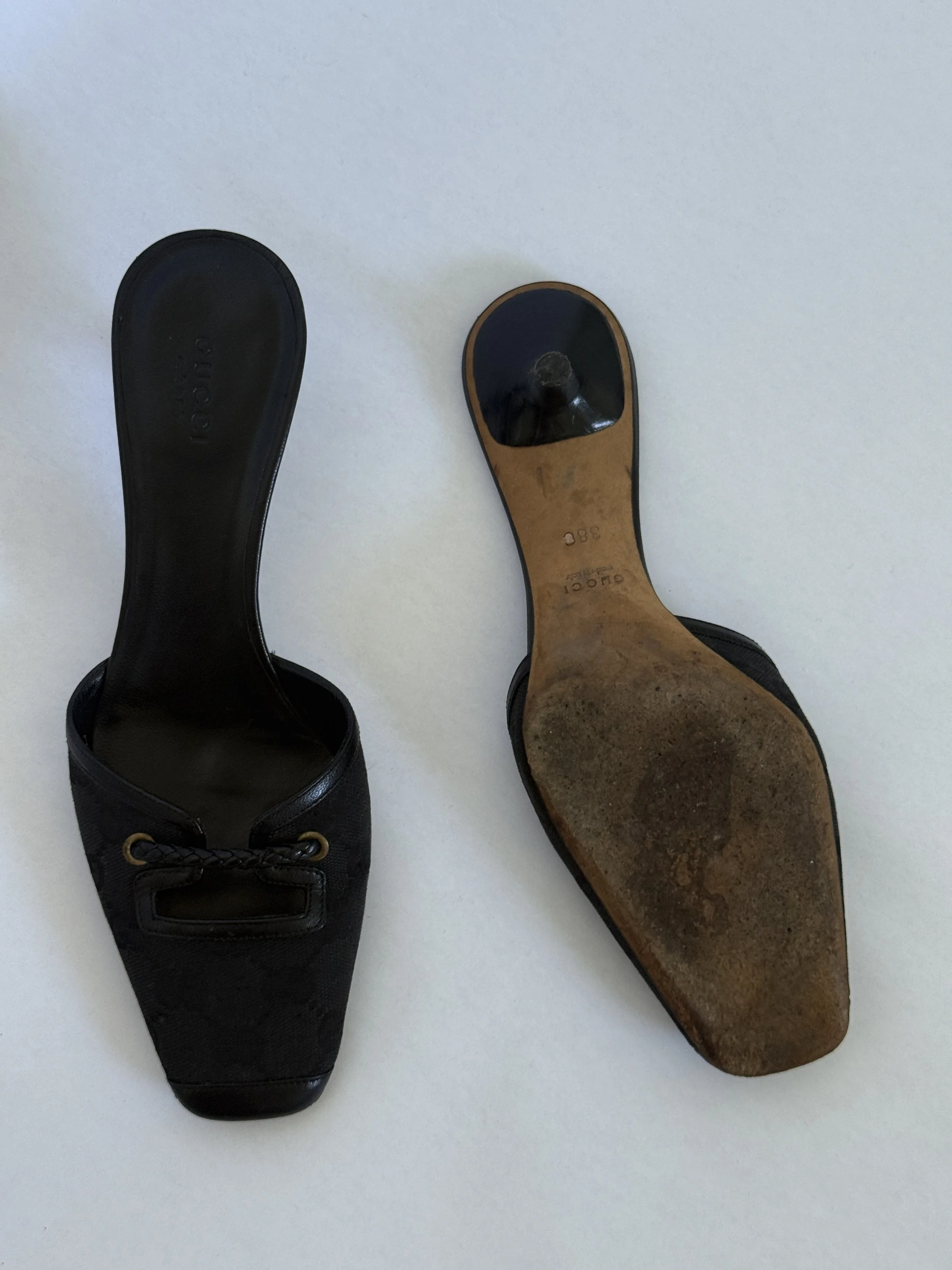 Archival Gucci Tom Ford Era GG Monogram Mules