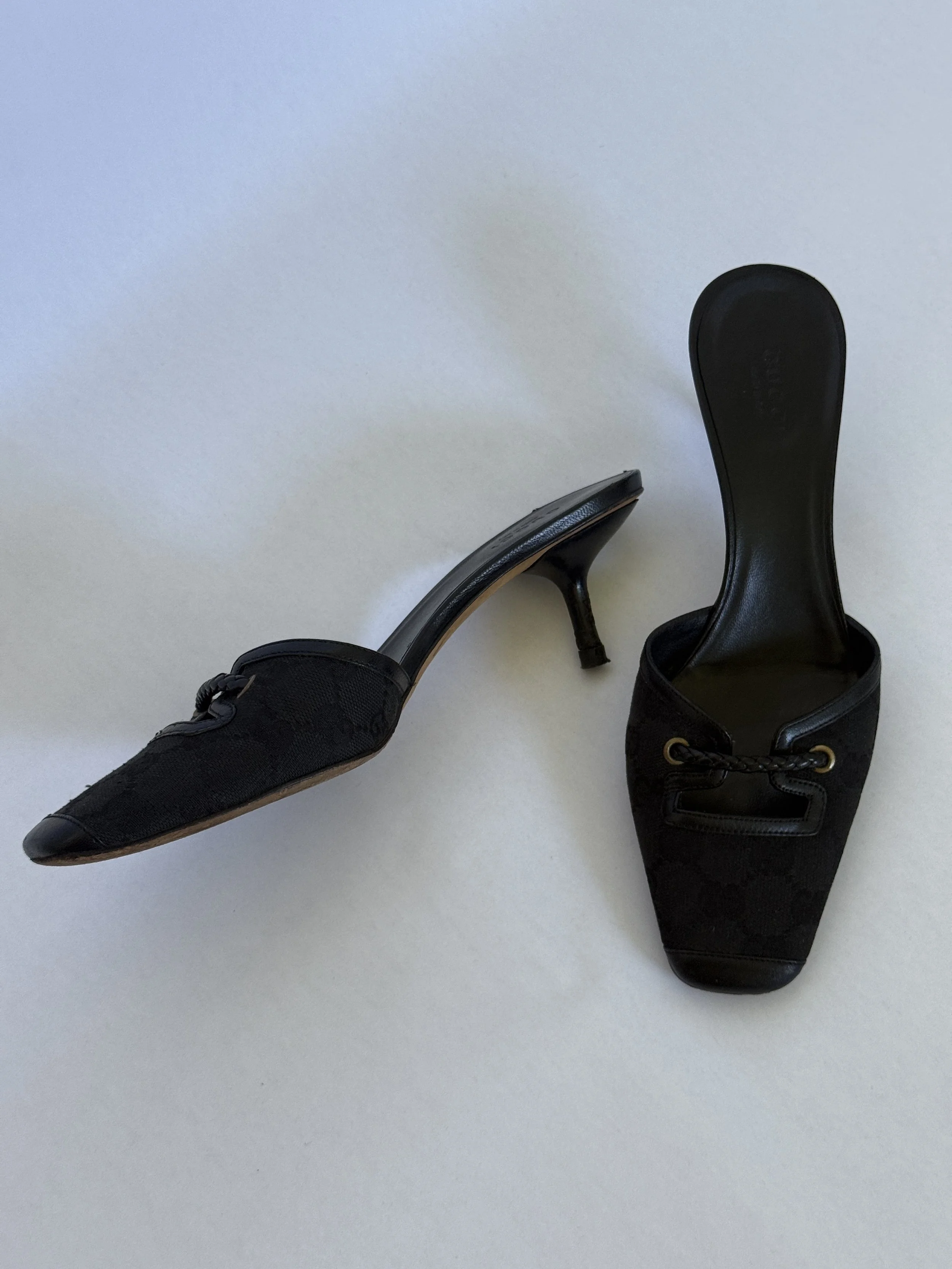 Archival Gucci Tom Ford Era GG Monogram Mules