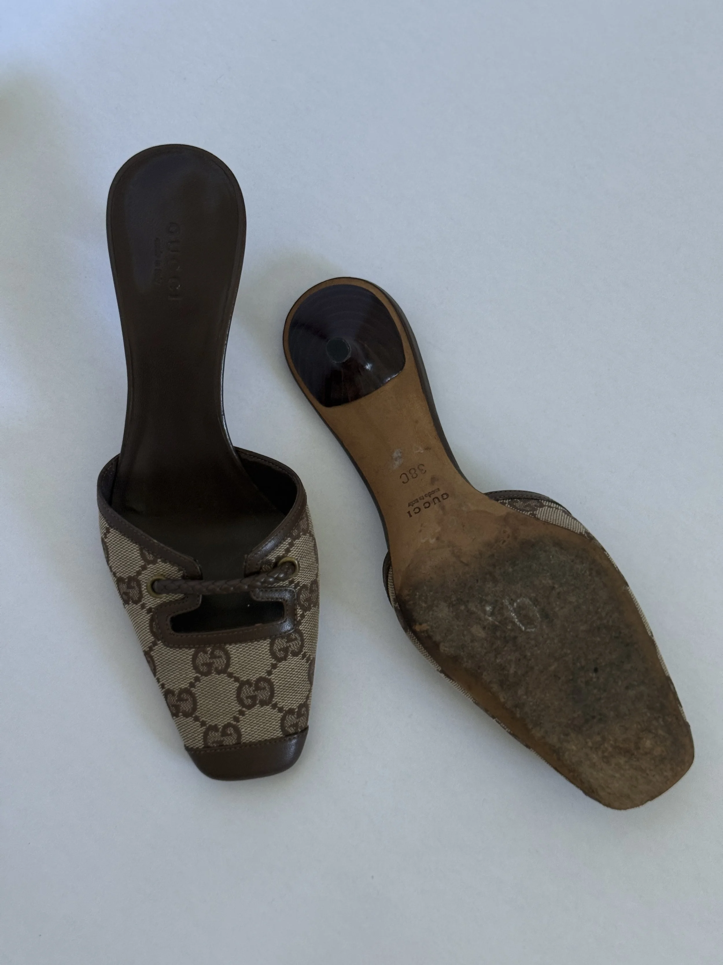 Archival Gucci Tom Ford Era GG Monogram Mules